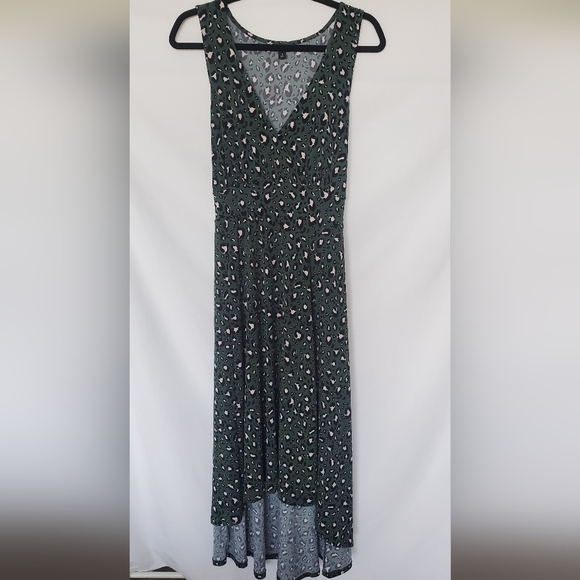 Torrid Midi High Low Green Leopard Print Dress - Picture 1 of 7